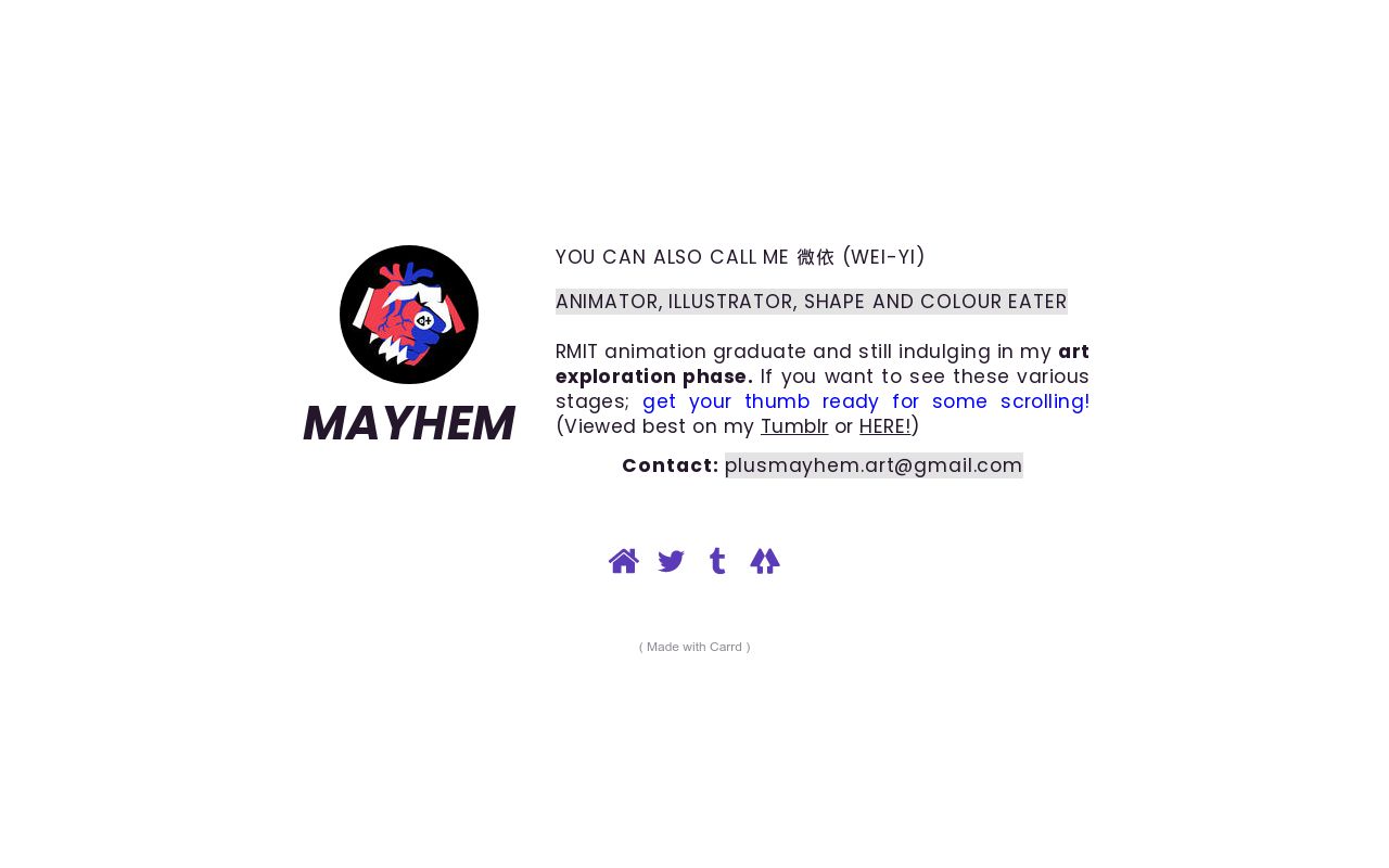 Carrd profile picture for @mayhem